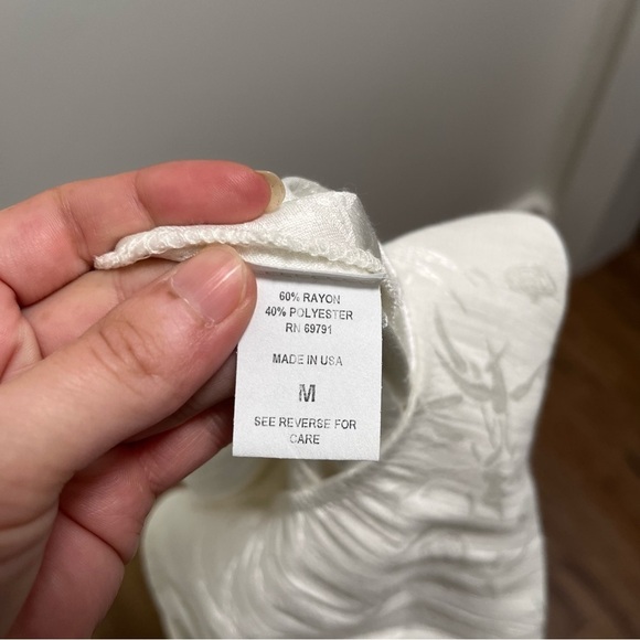 VINTAGE Made in USA Violet Kay White Floral Maxi Dress slip dress Size Medium - Picture 7 of 11